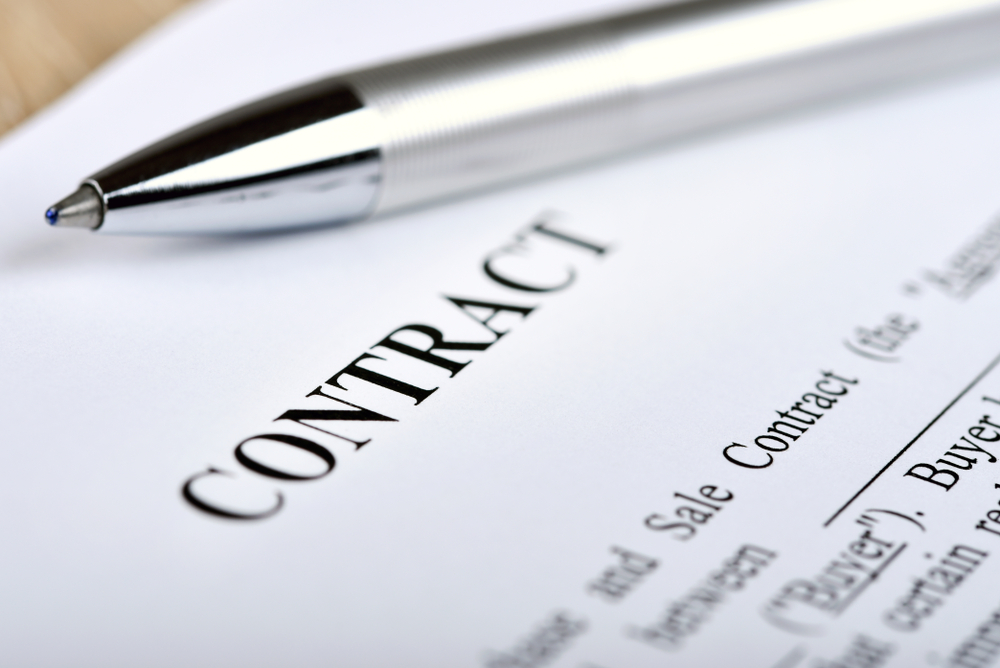 Closeup of a contract